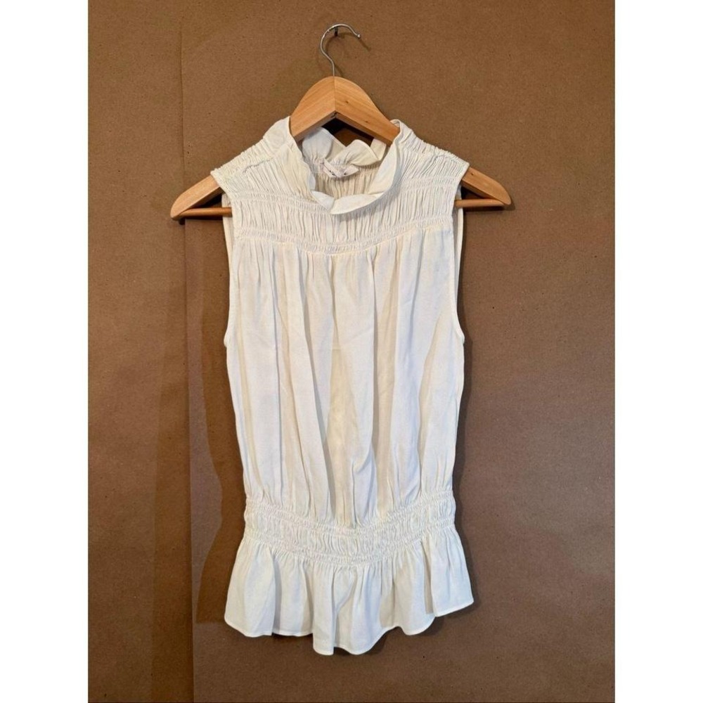 Frame‎ Cinch Waist Sleeveless Mock Neck Top